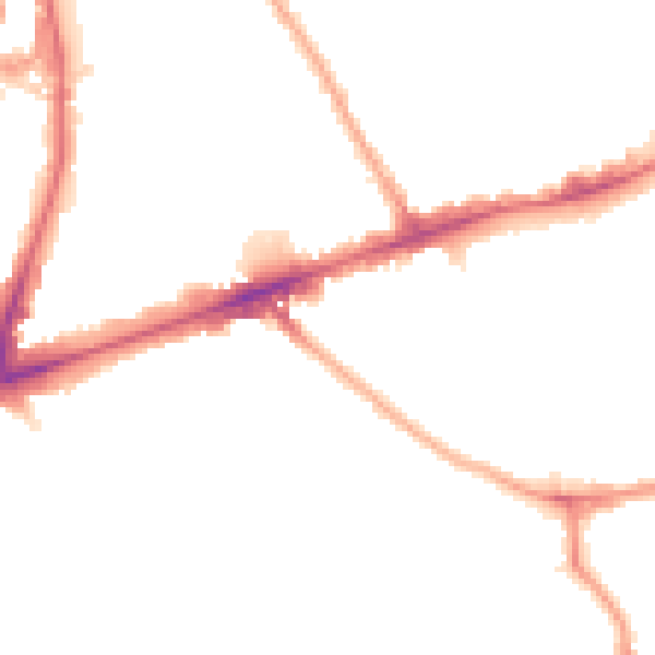 Night-time road noise heatmap for E1 3JX