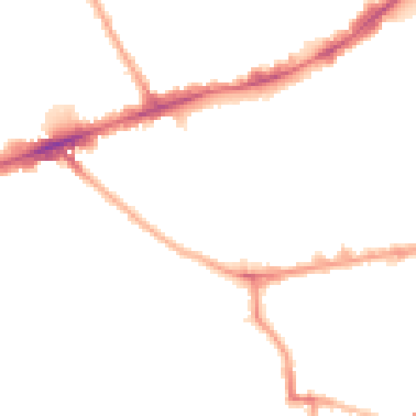 Night-time road noise heatmap for E1 3NQ
