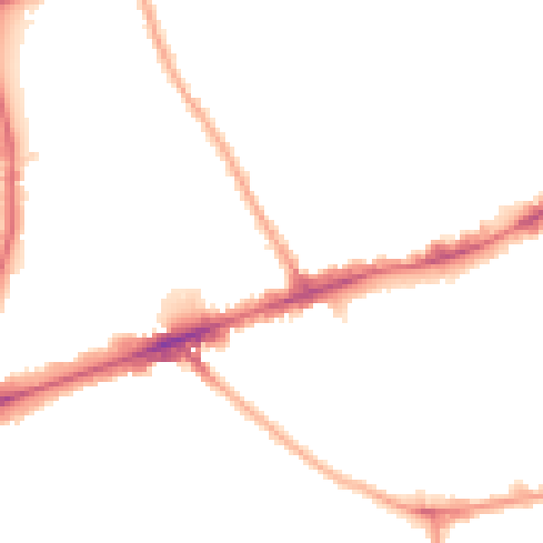 Night-time road noise heatmap for E1 4AH
