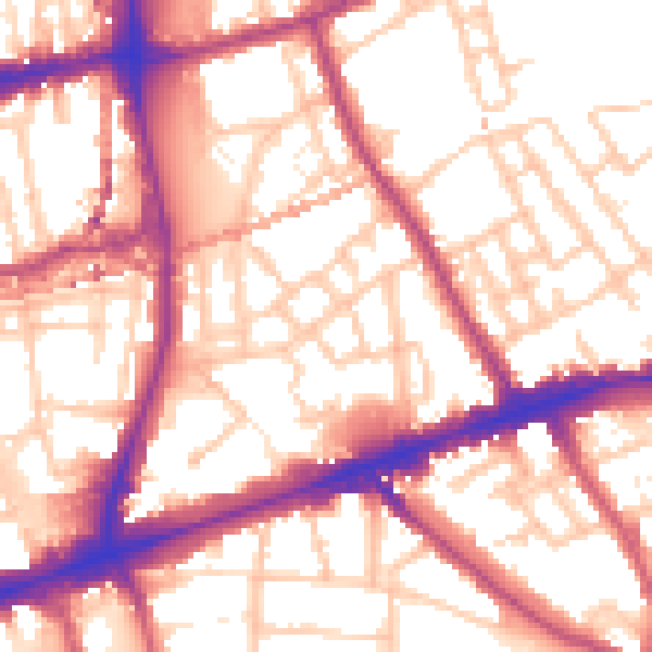 Daytime road noise heatmap for E1 4AX