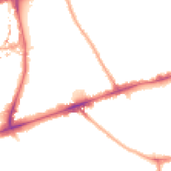 Night-time road noise heatmap for E1 4BA