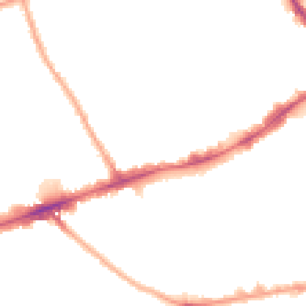 Night-time road noise heatmap for E1 4BH