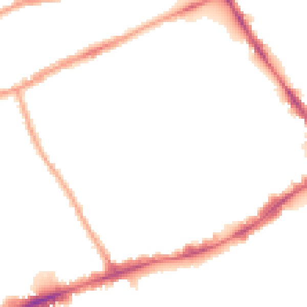 Night-time road noise heatmap for E1 4BY