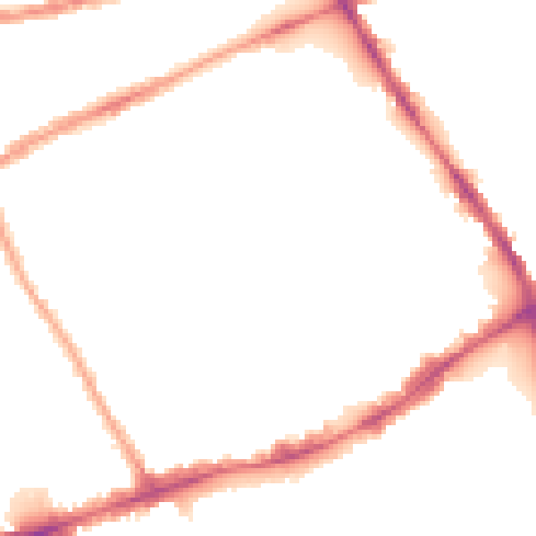 Night-time road noise heatmap for E1 4DA