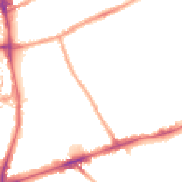 Night-time road noise heatmap for E1 4EA