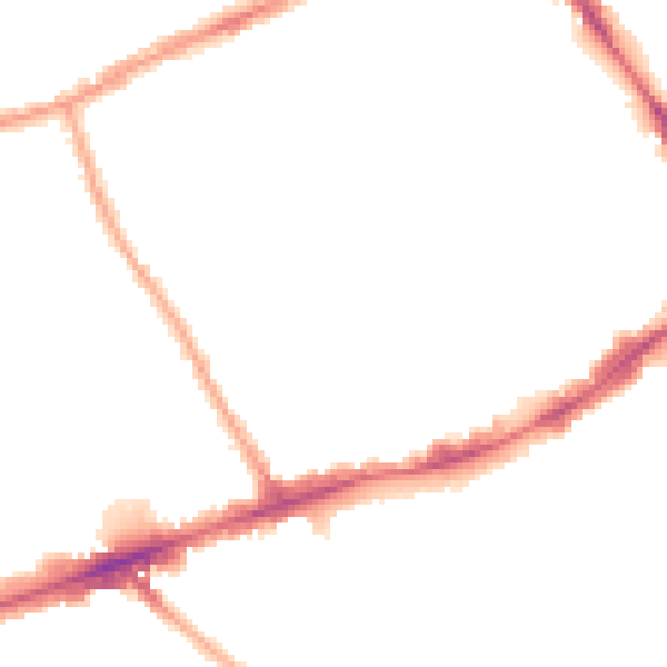 Night-time road noise heatmap for E1 4EF