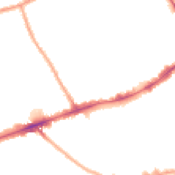 Night-time road noise heatmap for E1 4EG