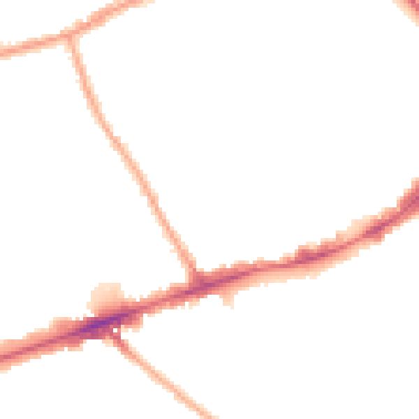 Night-time road noise heatmap for E1 4EH