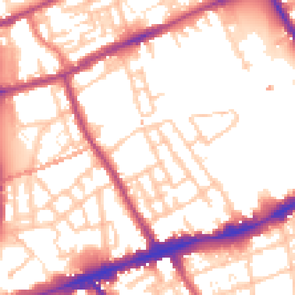 Daytime road noise heatmap for E1 4ER