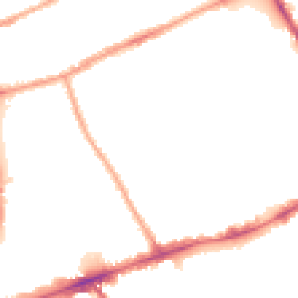 Night-time road noise heatmap for E1 4ER