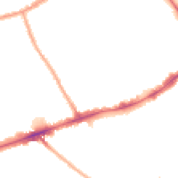 Night-time road noise heatmap for E1 4EX