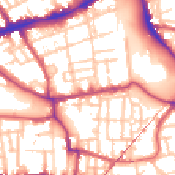 Daytime road noise heatmap for E1 4GB