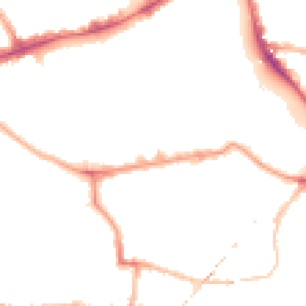 Night-time road noise heatmap for E1 4GB