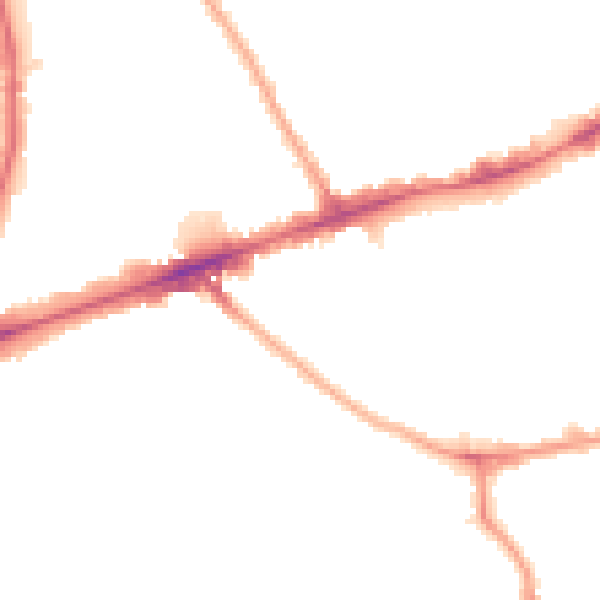 Night-time road noise heatmap for E1 4GH