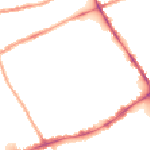 Night-time road noise heatmap for E1 4GP