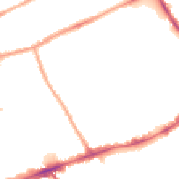 Night-time road noise heatmap for E1 4GW