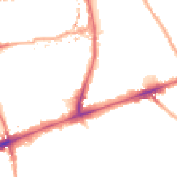 Night-time road noise heatmap for E1 4HG