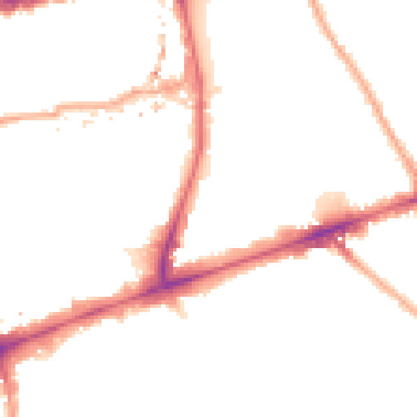 Night-time road noise heatmap for E1 4HQ