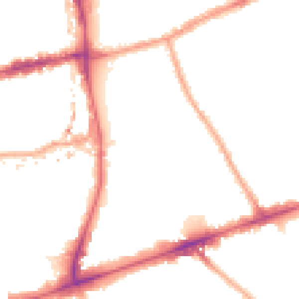 Night-time road noise heatmap for E1 4JE