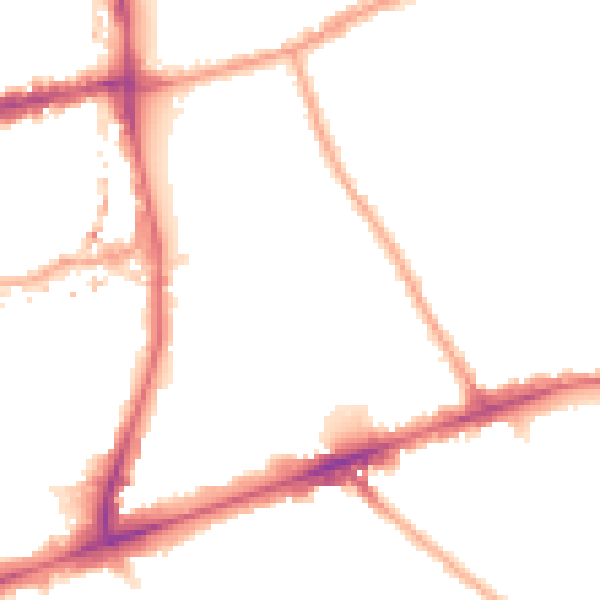 Night-time road noise heatmap for E1 4JG