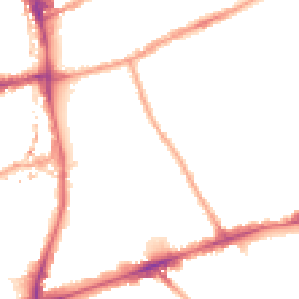 Night-time road noise heatmap for E1 4JS