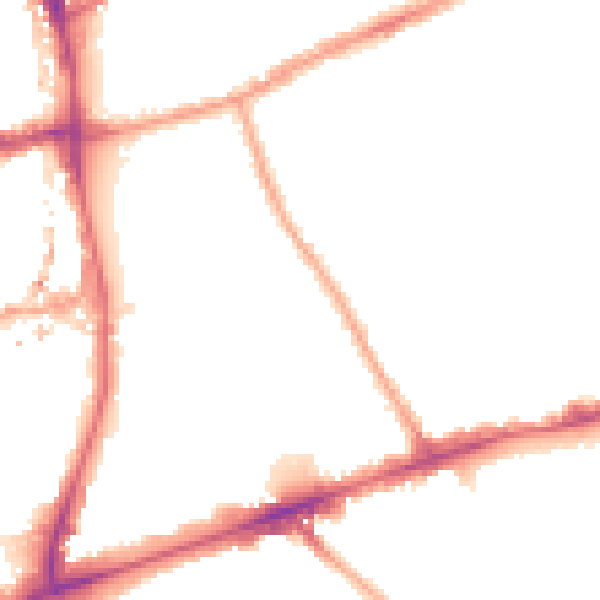 Night-time road noise heatmap for E1 4JT
