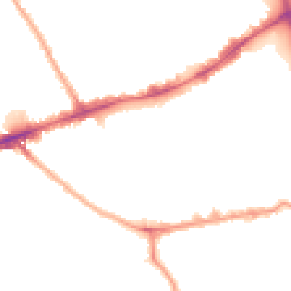 Night-time road noise heatmap for E1 4LX