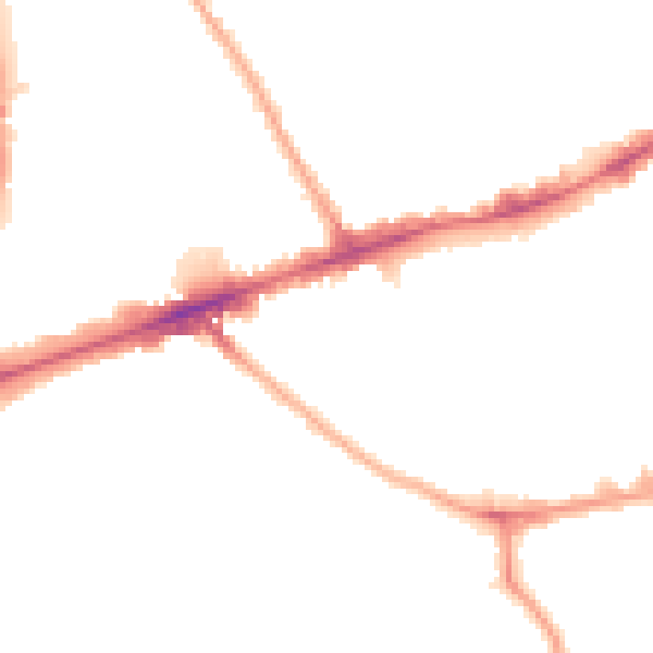 Night-time road noise heatmap for E1 4NE