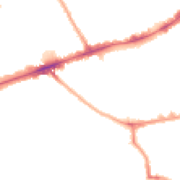 Night-time road noise heatmap for E1 4NH