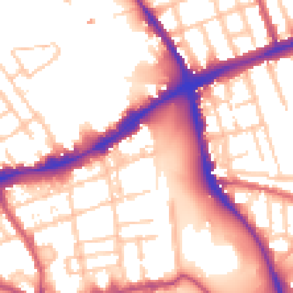 Daytime road noise heatmap for E1 4PG