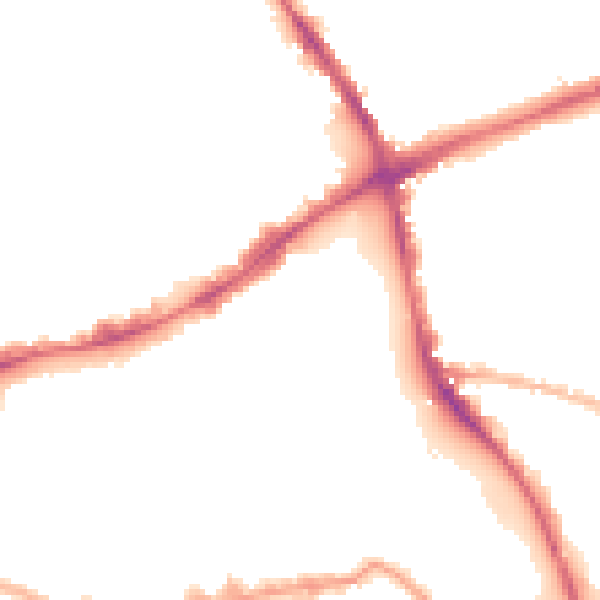 Night-time road noise heatmap for E1 4PG