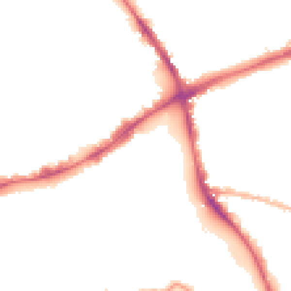 Night-time road noise heatmap for E1 4PJ