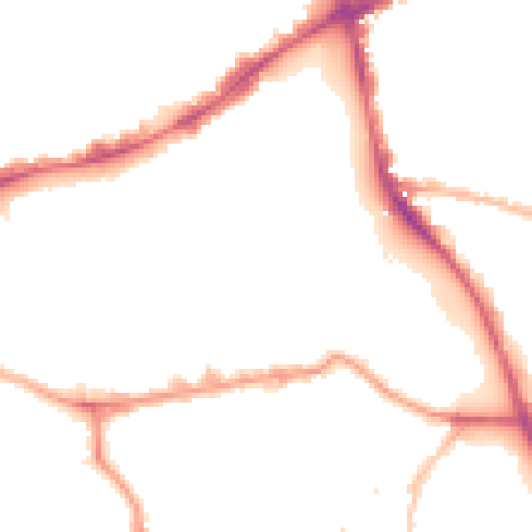 Night-time road noise heatmap for E1 4QE