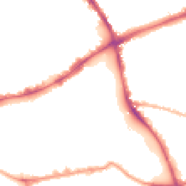Night-time road noise heatmap for E1 4QN