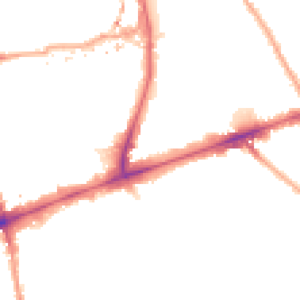 Night-time road noise heatmap for E1 4TS
