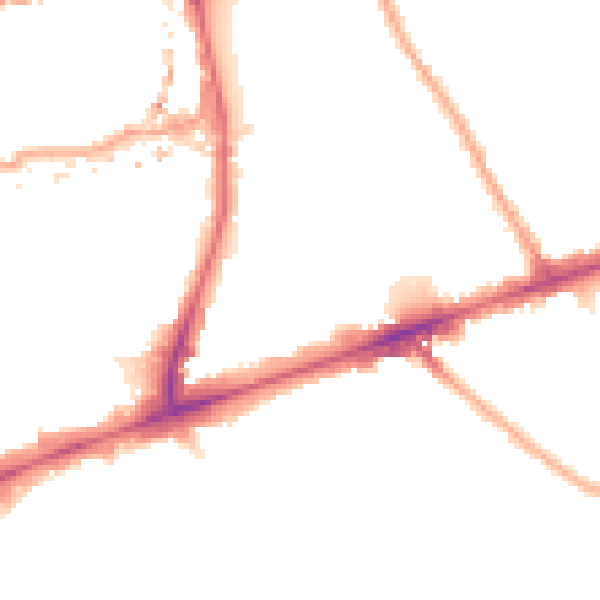 Night-time road noise heatmap for E1 4TZ