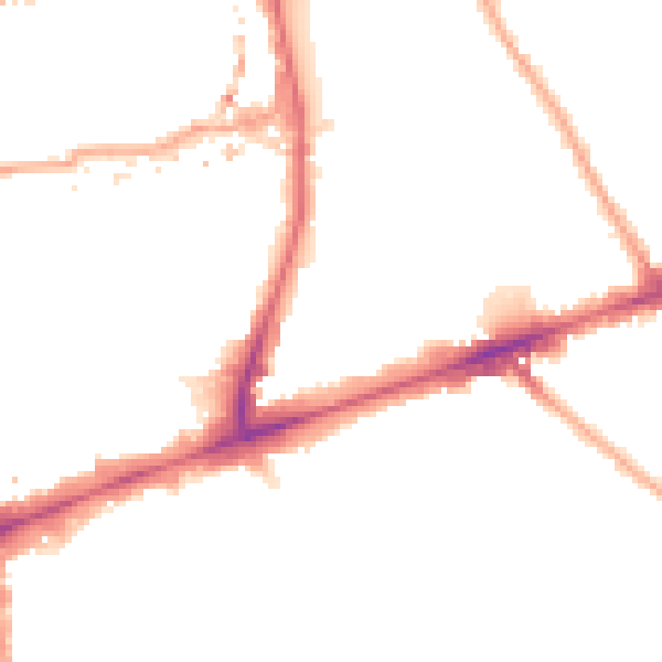 Night-time road noise heatmap for E1 4UA
