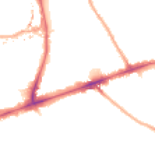 Night-time road noise heatmap for E1 4UG