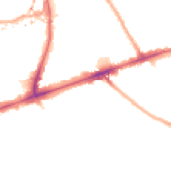 Night-time road noise heatmap for E1 4UN