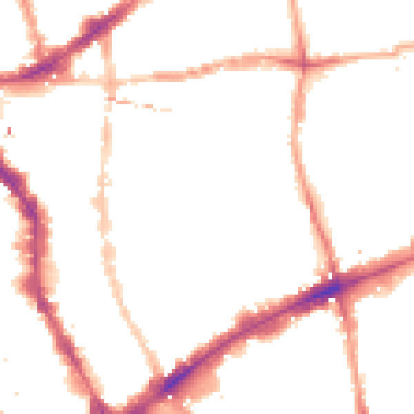 Night-time road noise heatmap for E1 5AF