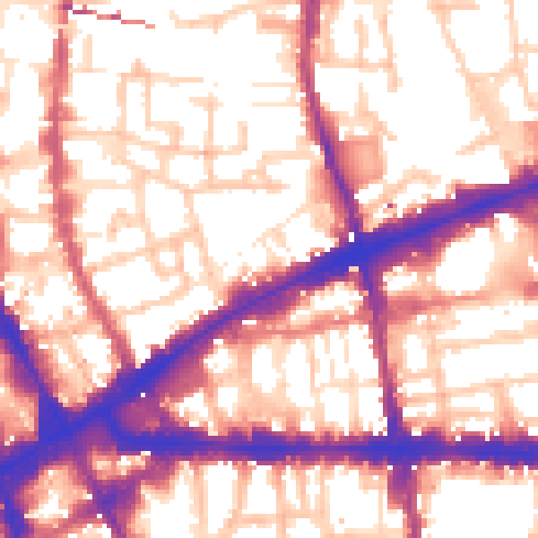 Daytime road noise heatmap for E1 5AQ