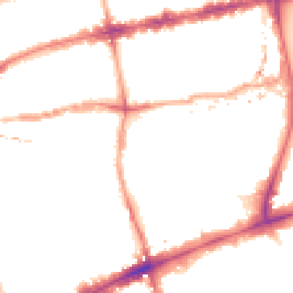 Night-time road noise heatmap for E1 5DD