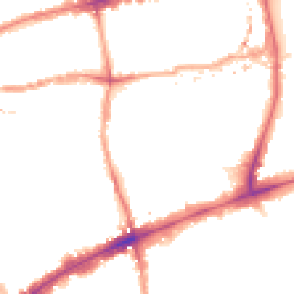 Night-time road noise heatmap for E1 5DE