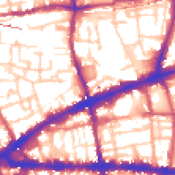 Daytime road noise heatmap for E1 5HR