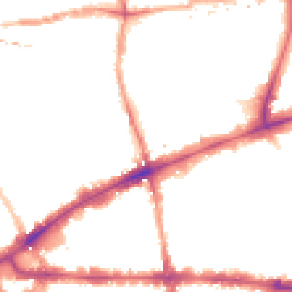 Night-time road noise heatmap for E1 5HR