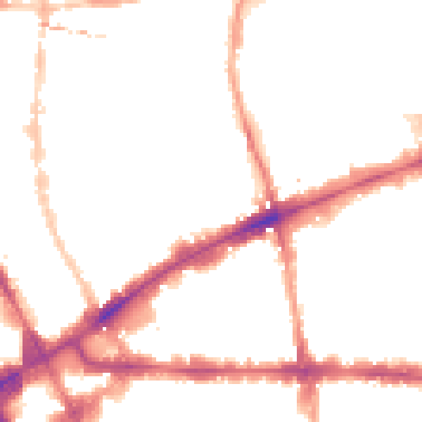 Night-time road noise heatmap for E1 5HT