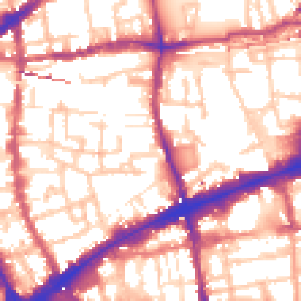 Daytime road noise heatmap for E1 5HW