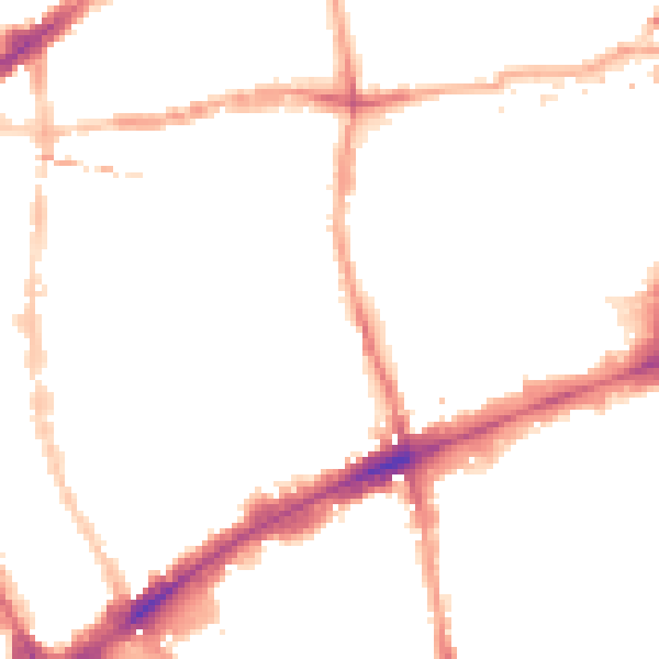 Night-time road noise heatmap for E1 5HW