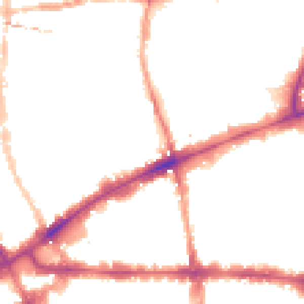 Night-time road noise heatmap for E1 5JB