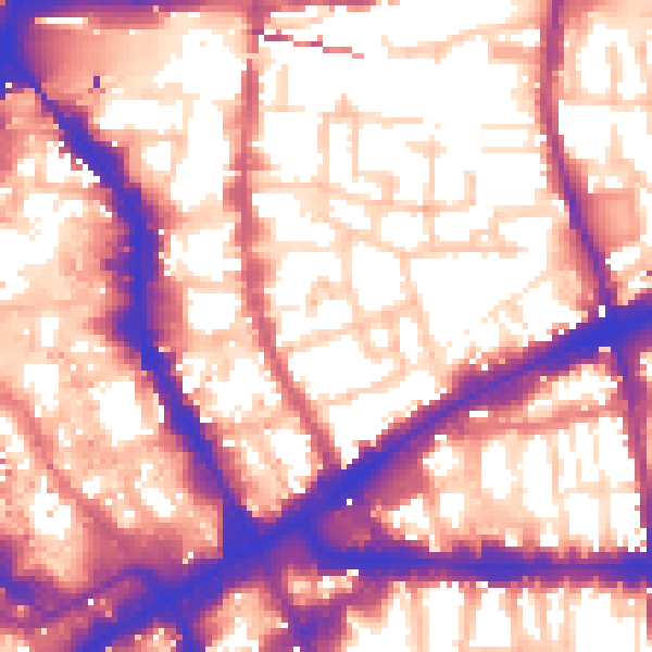 Daytime road noise heatmap for E1 5LD
